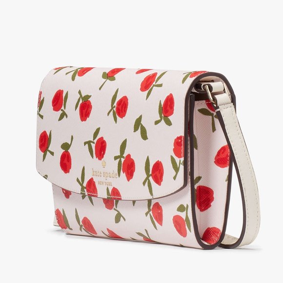 New Kate Spade Dana Small Flap Crossbody Saffiano Floral Multi - Picture 3 of 5